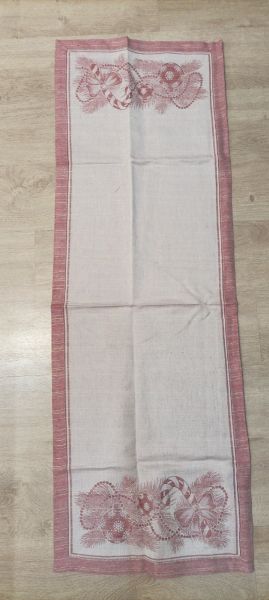 Runner Natalizio 48x140 - Misto Lino - Palle di Natale - Tomato3767 lurex - MTP