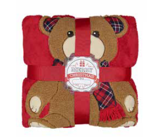 Plaid Coperta Maryplaid morbida e confortevole per divano, poltrona o letto – 6M35004 - Orsacchiotto - Natale