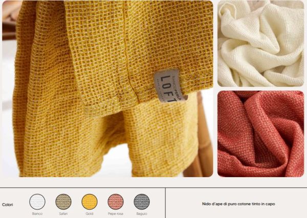 Asciugamani Bagno in nido d'ape 100% cotone - Set 1+1 - Janeiro - Biancoperla