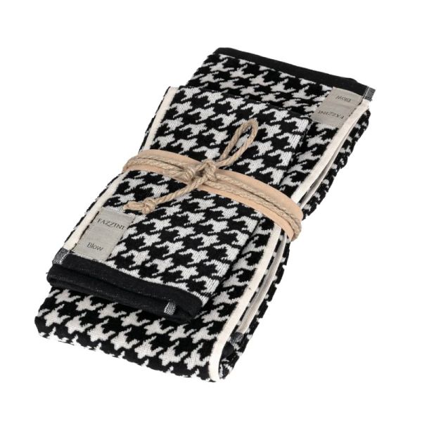  Asciugamani Fazzini Set 1+1 Viso e Ospite - Pied de Poule