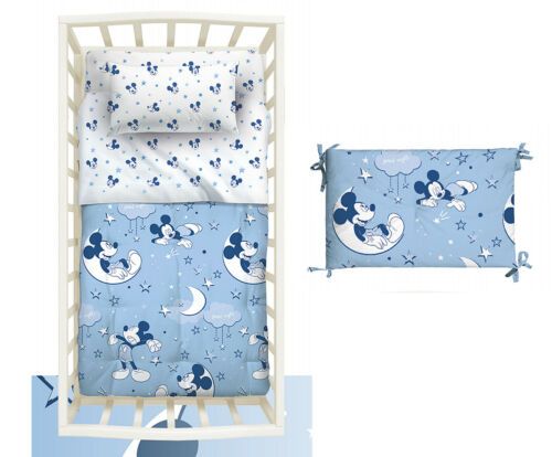 Lenzuola Lettino a Cancello - Completo Letto – Disney Mickey Notte - Caleffi