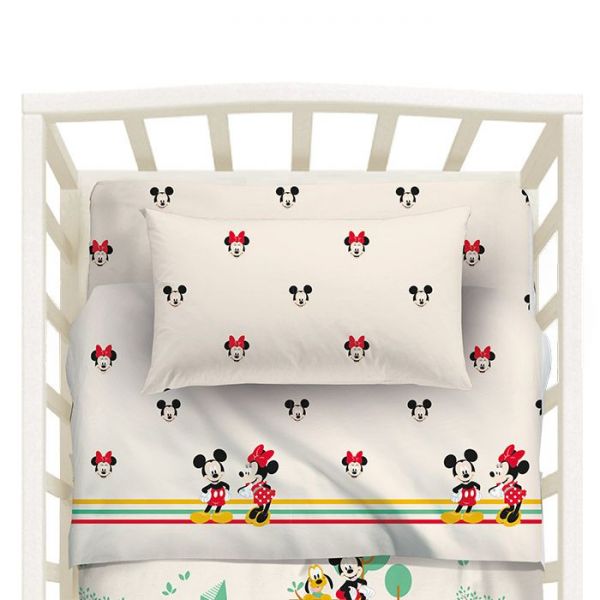 Lenzuola Lettino a Cancello - Completo Letto - Disney Minnie & Mickey Topolino - Caleffi