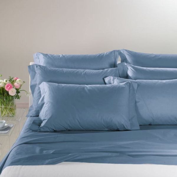 Lenzuola Matrimoniali in cotone Percalle Caleffi - Completo Letto – Tinta Unita – Avio