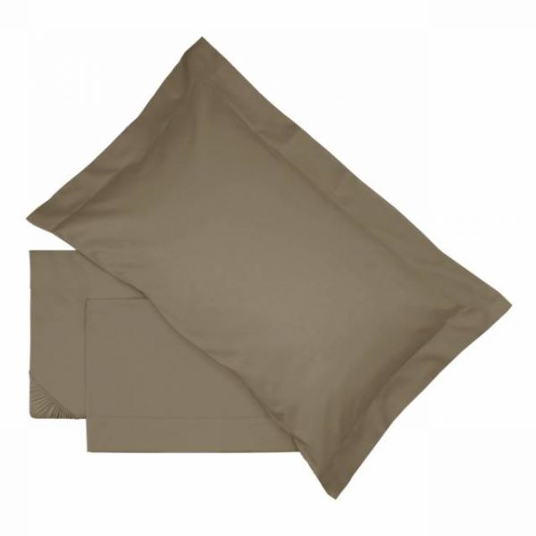 Lenzuola Matrimoniali 100% percalle di puro cotone – Completo letto - The Jewel Raso - Marrone - Somma