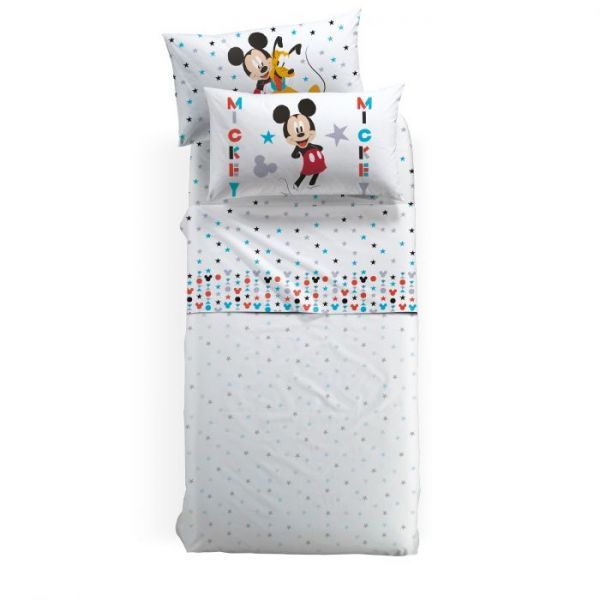 Lenzuola Singole una piazza - Completo Letto  - Topolino Disney Mickey Stelle - Caleffi