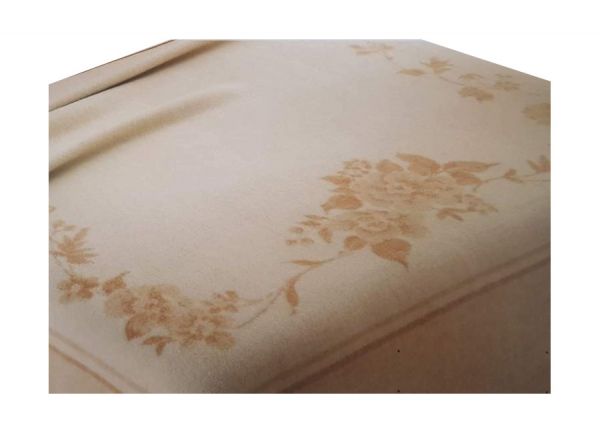 Coperta 100% Lana Singola Una Piazza - Greta - Beige Chiaro - Somma
