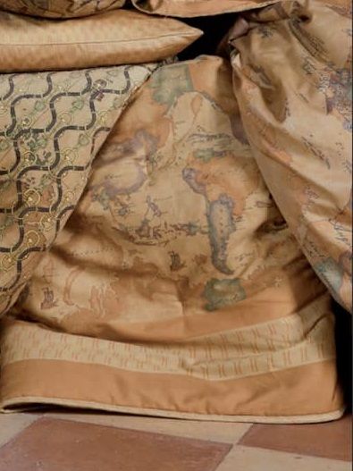Plaid in Velluto Alviero Martini per Divano, Poltrona o Letto - Geo Morsetto Cuoio 
