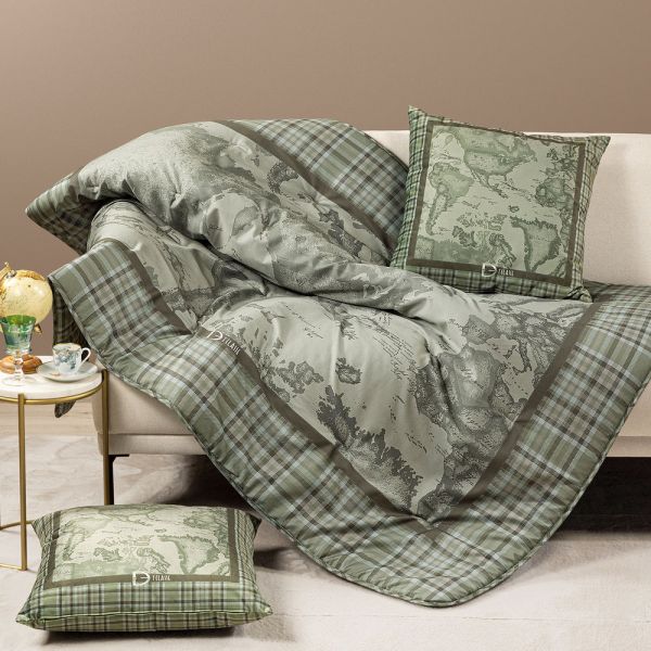 Coperta  Plaid Imbottito - Alviero Martini – per Divano, Poltrona o Letto - Geo Tartan Green