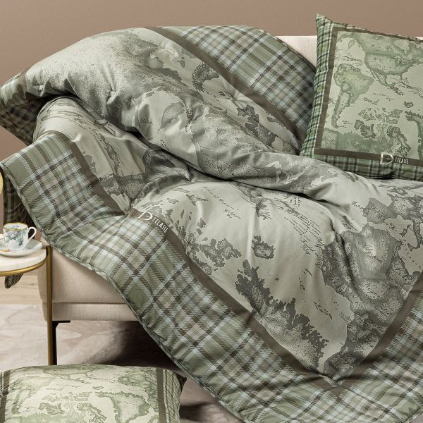 Coperta  Plaid Imbottito - Alviero Martini – per Divano, Poltrona o Letto - Geo Tartan Green