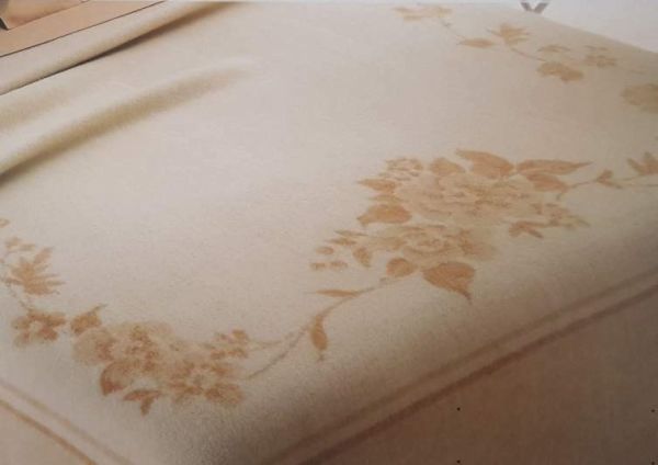 Coperta Somma 100% Lana ad Una Piazza e Mezza - Greta - Beige Scuro