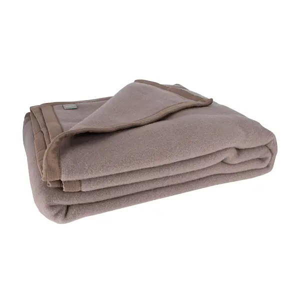 Coperta Somma 100% Lana Matrimoniale - Daisy - Tortora