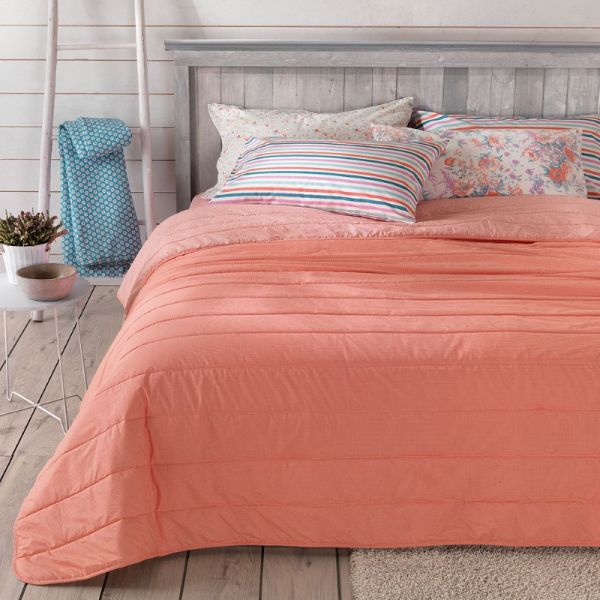 Copriletto Matrimoniale  - Gabel – Trapuntino  Quilt  - Nice - Corallo