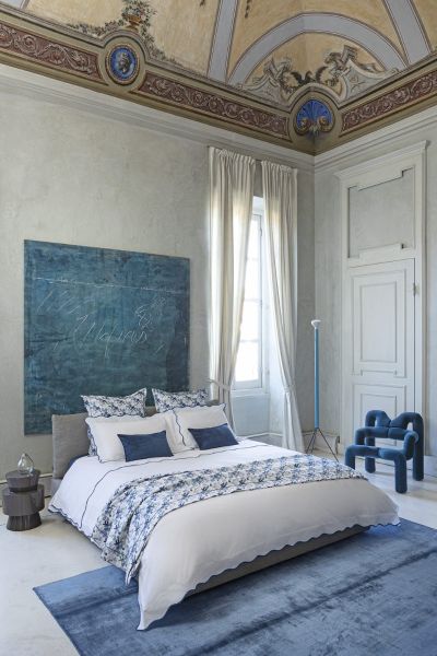 Copriletto Matrimoniale Piquet di Puro Cotone - Palazzina Liberty - Blu - Fazzini