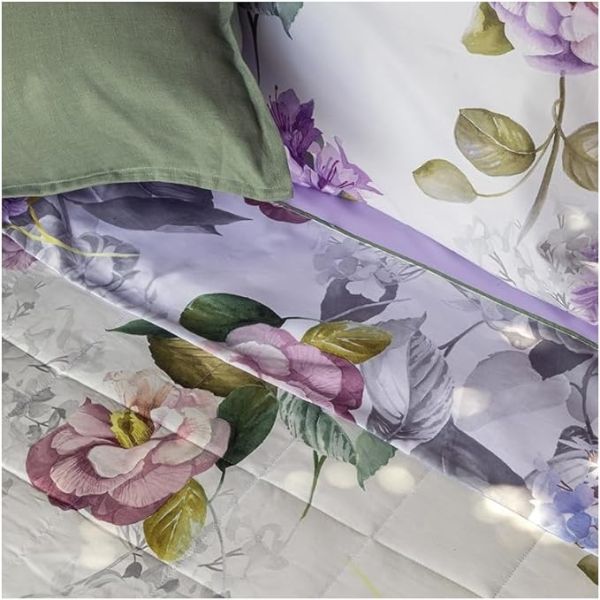 Copriletto Matrimoniale – Trapuntino  Quilt - Fazzini - Camelia - Lilla