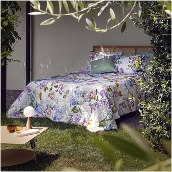 Copriletto Matrimoniale – Trapuntino  Quilt - Fazzini - Camelia - Lilla