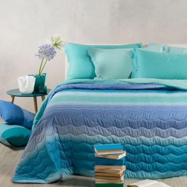 Copriletto Matrimoniale – Trapuntino / Quilt - Luce- Azzurro - Caleffi