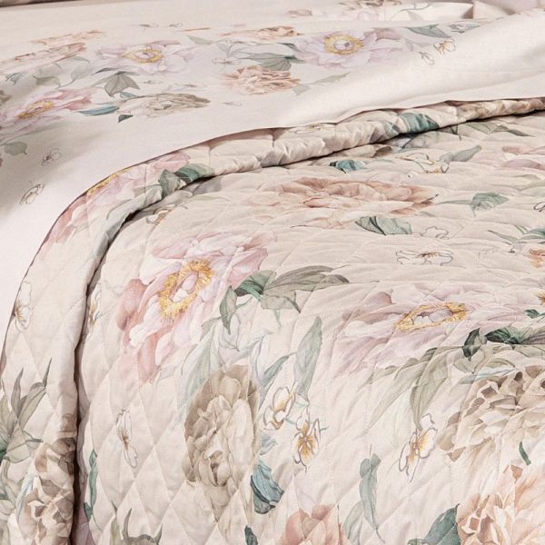 Copriletto Matrimoniale – Trapuntino  Quilt  - Peonia Queen - Caleffi
