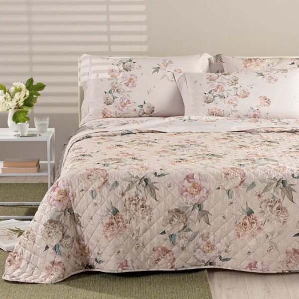 Copriletto Matrimoniale – Trapuntino  Quilt  - Peonia Queen - Caleffi