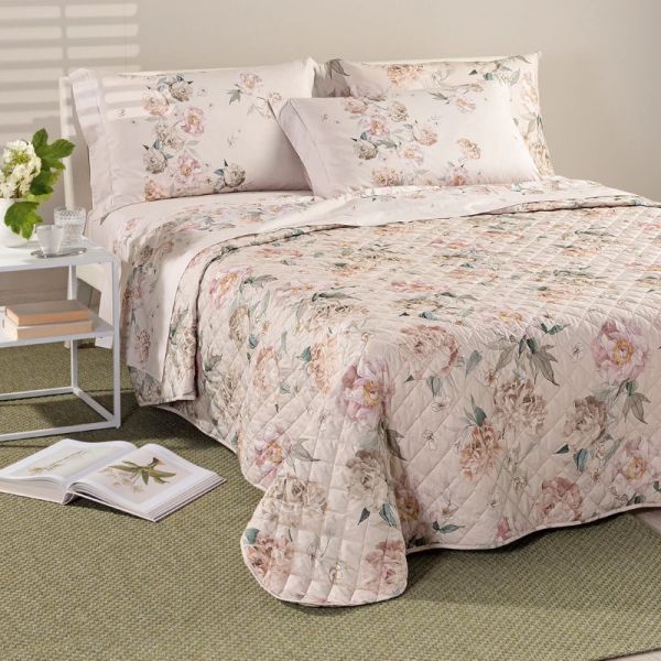 Copriletto Matrimoniale – Trapuntino  Quilt  - Peonia Queen - Caleffi
