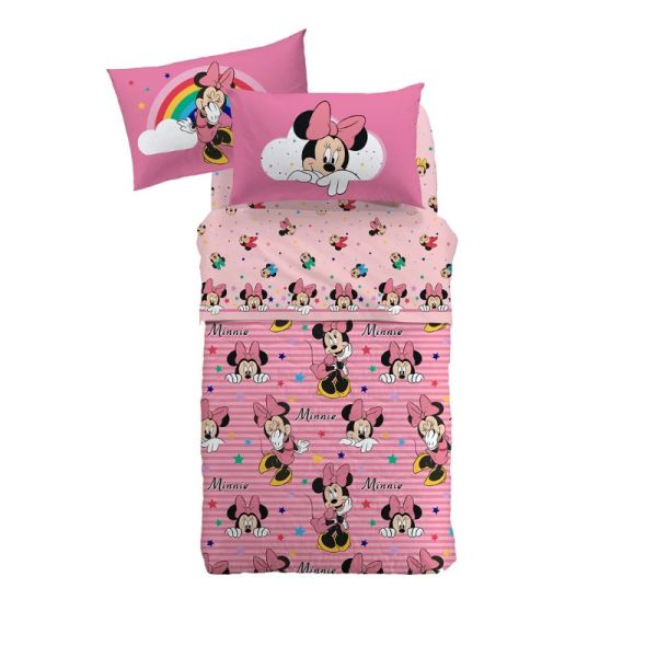 Copriletto Piazza e Mezza  – Trapuntino / Quilt -  Disney Minnie Rainbow - Caleffi