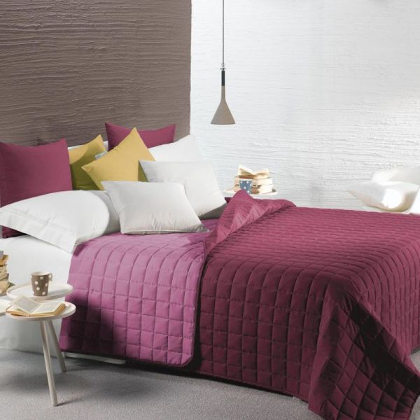 Copriletto Matrimoniale – Trapuntino - Modern - Bordeaux – Caleffi