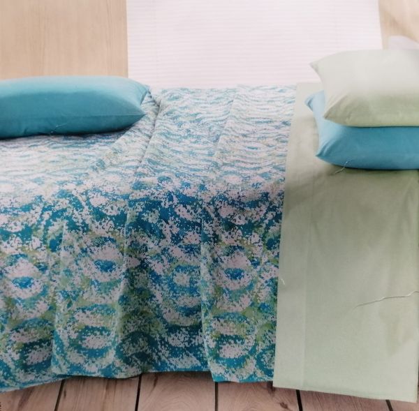 Copriletto Trapuntato In Microfibra Bassetti GIGARO Doubleface – 170x260 Cm, Verde E Blu, Peso Primaverile
