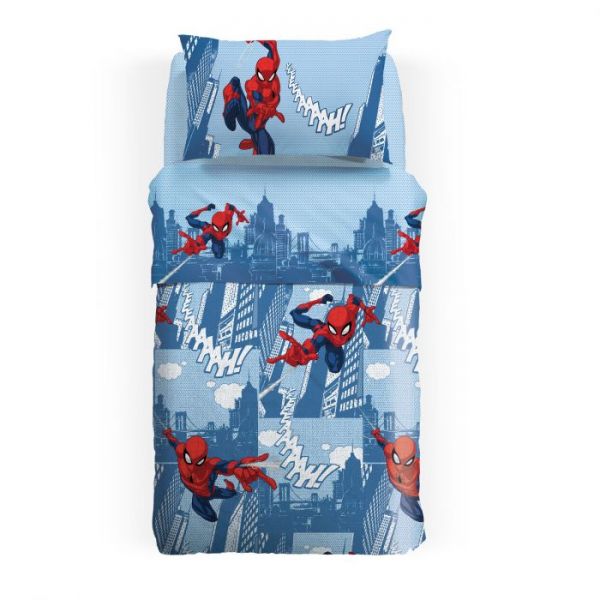 Copriletto Singolo – Trapuntino / Quilt una piazza -  Marvel Spiderman Città - Caleffi