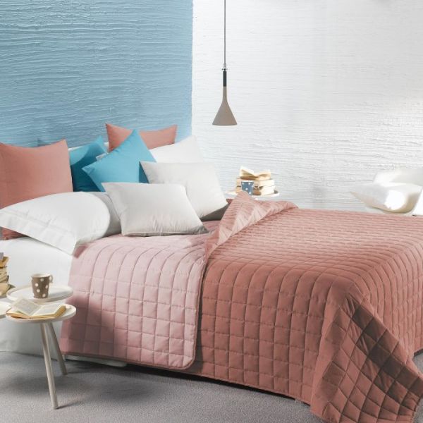 Copriletto Una Piazza e Mezza Trapuntato – Trapuntino / Quilt  - Modern - Rosa - Caleffi