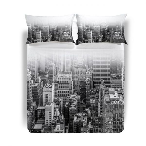 Copripiumino Matrimoniale – Completo Letto - NY Black&Wite - Caleffi