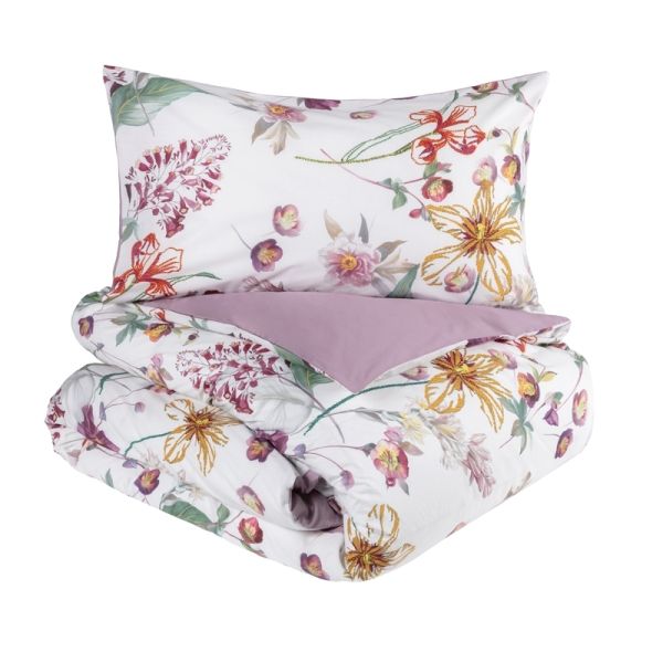 Copripiumino Matrimoniale - Ricamo - Malva - Fazzini - Parure
