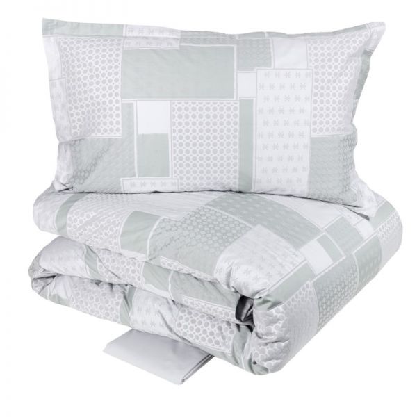 Copripiumino Matrimoniale Fazzini - Cristalli - Grigio - Completo Letto