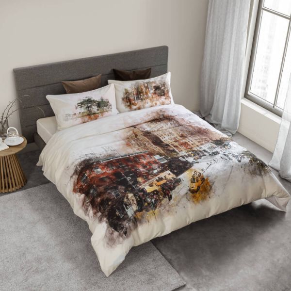 Copripiumino Matrimoniale in flanella – Completo Letto - 2235 Pietra - Cogal