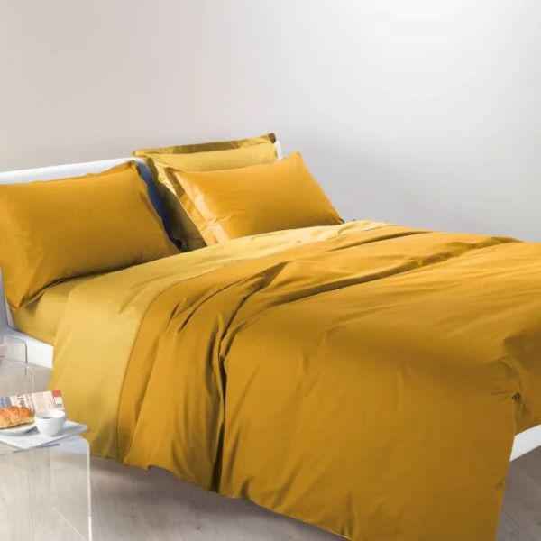 Copripiumino Singolo Una Piazza - Caleffi - Bicolor - Giallo - Completo Letto