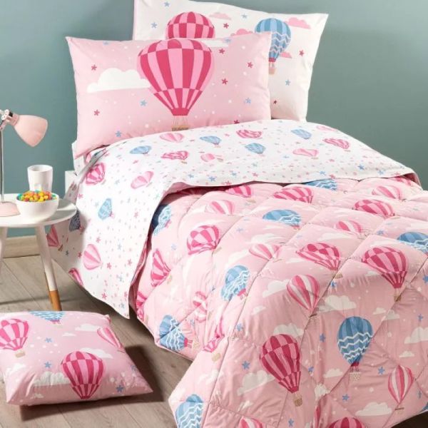Copripiumino Singolo Una piazza Caleffi - Star - Rosa - Completo Letto