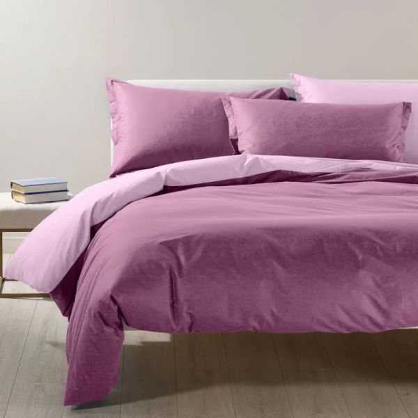 Copripiumino Una Piazza e Mezza - Bicolor - Orchidea - Completo Letto - Caleffi