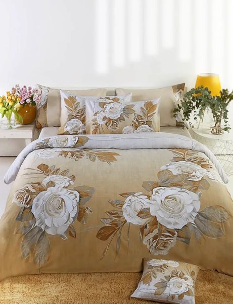 Lenzuola Copriletto Matrimoniali - Bloom Gold - Randi – Completo letto