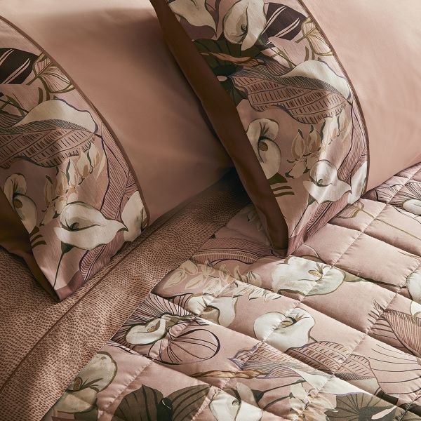 Lenzuola Copriletto Matrimoniali - Completo Letto  - Calle - dusty Pink Sandalo - Fazzini