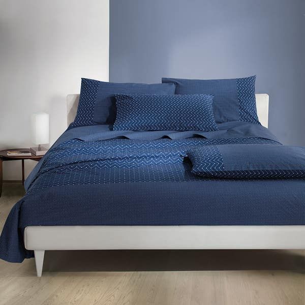 Lenzuola Copriletto Piazza e Mezza Gabel - Completo Letto - Los Roques - Blu Navy