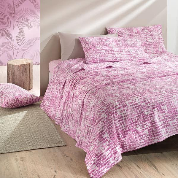 Lenzuola Copriletto Una Piazza e Mezza Francese Gabel - Completo Letto - Monoi - Fenicottero