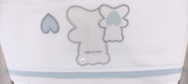 Lenzuola Culla – Completo Letto - Ricamo Orsetto Celeste - Handy & Helen