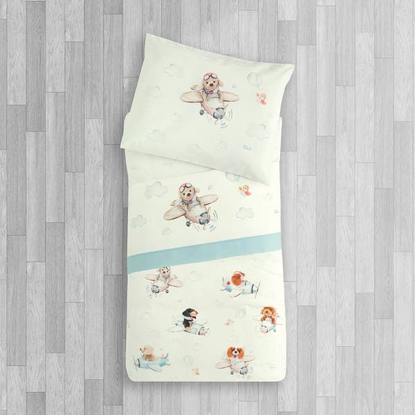 Lenzuola e copertina per Carrozzina - Completo  Letto – Airplane - Aviatore - Trudy Somma