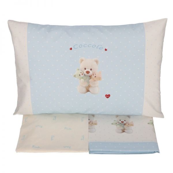 Lenzuola Lettino a Cancello - Completo Letto - Coccole Azzurro - Trudy Somma