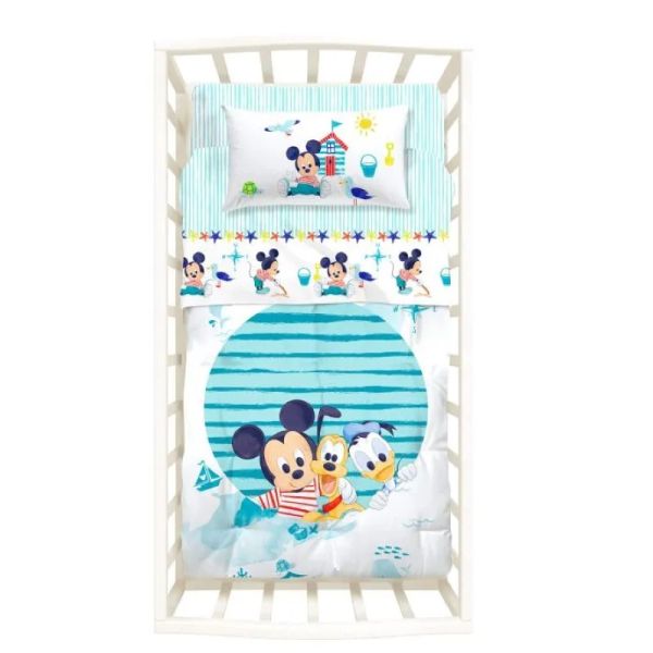 Lenzuola Lettino a Cancello - Completo Letto - Disney Baby Mickey - Caleffi