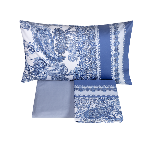Lenzuola Matrimoniali - Completo Letto  - Fez - Azzurro - Fazzini