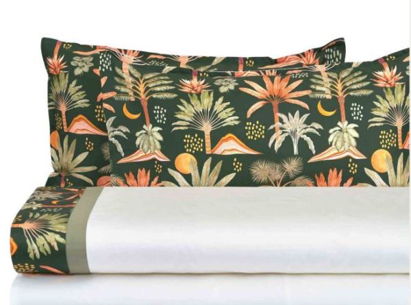 Lenzuola Matrimoniali - Completo Letto - Inna - Verde - Biancoperla