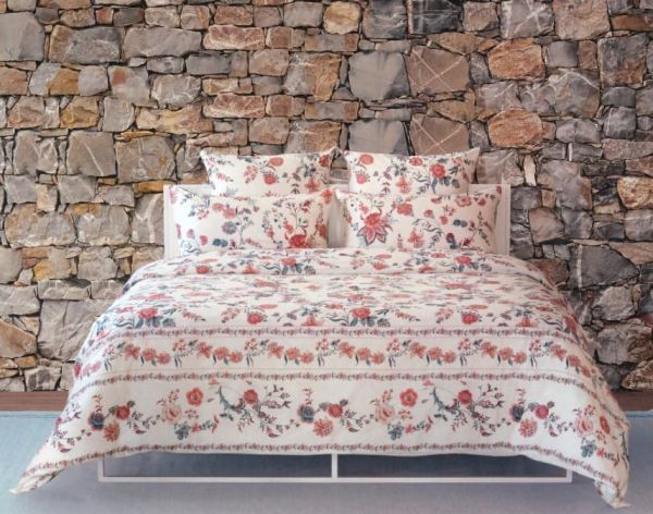 Lenzuola Matrimoniali - Completo Letto  - Kilim - Offwhite Rosso - Fazzini