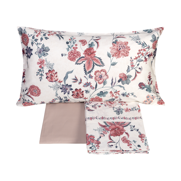 Lenzuola Matrimoniali - Completo Letto  - Kilim - Offwhite Rosso - Fazzini