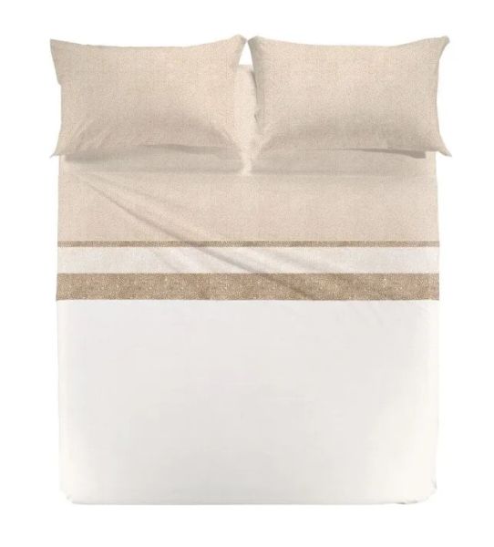 Lenzuola Matrimoniali - Completo Letto - Nevada - Naturale - Caleffi