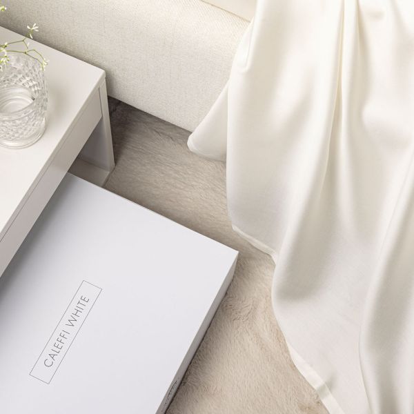 Lenzuola Matrimoniali - Completo Letto - Notti di Seta - Bianco - Caleffi
