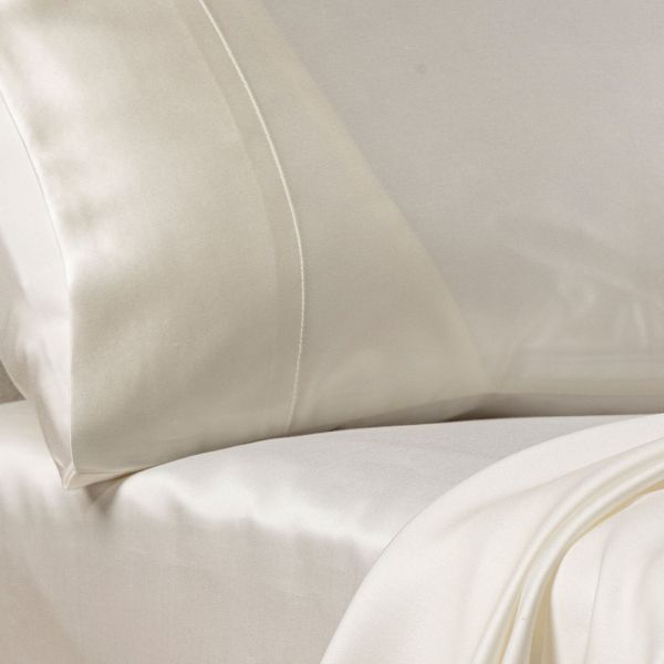 Lenzuola Matrimoniali - Completo Letto - Notti di Seta - Bianco - Caleffi